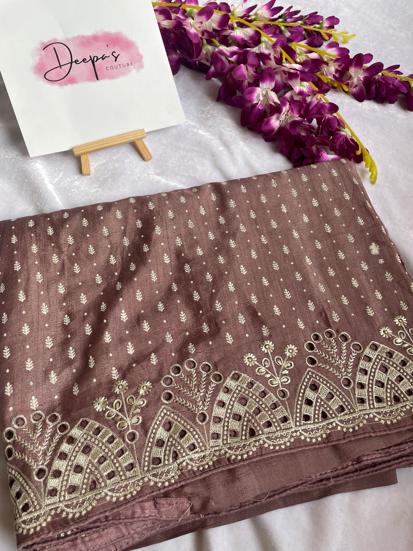 Tussar silk cut work saree