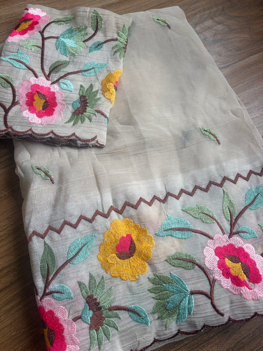 Chiffon crush sarees